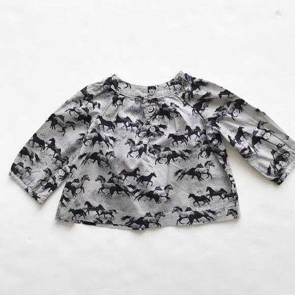 Babygap horse print blouse EUC 12-18 months - Picture 4 of 4